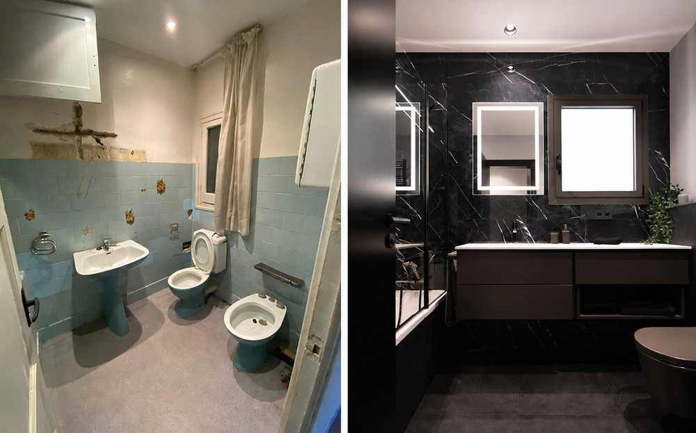 Antes y después de una reforma de baño en Putxet