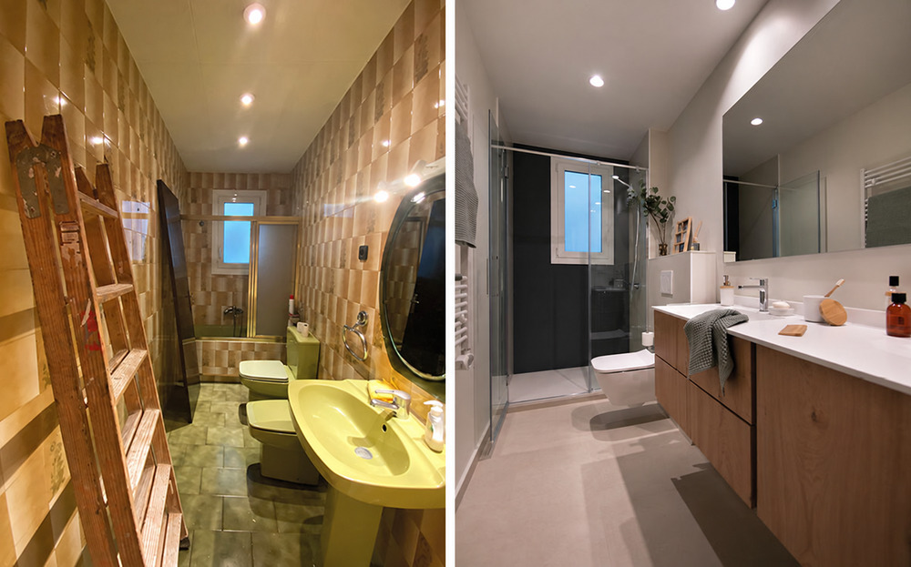 Antes y después de una reforma de baño en Urgell
