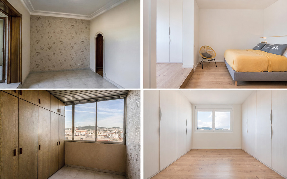 Antes y después de una reforma de suite en Avinguda Roma